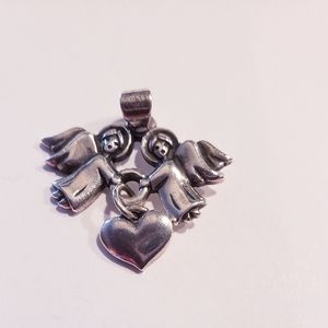 James Avery Retired Guardian Angel Heart Pendant